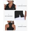 MoFiz Women’s Sleeveless Golf Polo Shirts UPF50+ Athletic Tennis Tops Lightweight Racerback Tank Tops Pickleball Shirt(X-black)