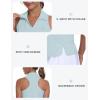 MoFiz Women’s Sleeveless Golf Polo Shirts UPF50+ Athletic Tennis Tops Lightweight Racerback Tank Tops Pickleball Shirt(X-light Blue)