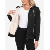 MoFiz Zip up Womens Hoodies Winter Fleece Sherpa Lined Sweatshirt Thick Warm Hooded Jacket with Zipper Pockets(Y-black)