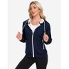 MoFiz Zip up Womens Hoodies Winter Fleece Sherpa Lined Sweatshirt Thick Warm Hooded Jacket with Zipper Pockets(Y-navy Blue)