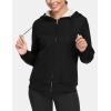 MoFiz Zip up Womens Hoodies Winter Fleece Sherpa Lined Sweatshirt Thick Warm Hooded Jacket with Zipper Pockets(Z-black)