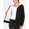 MoFiz Zip up Womens Hoodies Winter Fleece Sherpa Lined Sweatshirt Thick Warm Hooded Jacket with Zipper Pockets(Z-black)