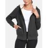 MoFiz Zip up Womens Hoodies Winter Fleece Sherpa Lined Sweatshirt Thick Warm Hooded Jacket with Zipper Pockets(Z-grey)