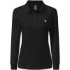 AIRIKE Golf Polo Shirts for Women Long Sleeve Colourful Quick-Dry Workwear & Activewear-Womens Athletic Apparel(Black)
