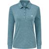 AIRIKE Golf Polo Shirts for Women Long Sleeve Colourful Quick-Dry Workwear & Activewear-Womens Athletic Apparel(Blue 2)