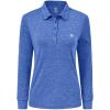 AIRIKE Golf Polo Shirts for Women Long Sleeve Colourful Quick-Dry Workwear & Activewear-Womens Athletic Apparel(Blue)