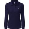 AIRIKE Golf Polo Shirts for Women Long Sleeve Colourful Quick-Dry Workwear & Activewear-Womens Athletic Apparel(Navy)