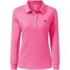 AIRIKE Golf Polo Shirts for Women Long Sleeve Colourful Quick-Dry Workwear & Activewear-Womens Athletic Apparel(Roseo)