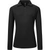 AIRIKE Women’s Zipper Up Golf Shirts Long Sleeve Polo Shirt Quick Dry Comfy Fleece Tennis Tops(2024-black)
