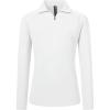 AIRIKE Women’s Zipper Up Golf Shirts Long Sleeve Polo Shirt Quick Dry Comfy Fleece Tennis Tops(2024-white)