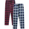 JINSHI Mens Pajama Pants Plaid Modal Pajama Bottoms Loose Long Pj Pant Sleepwear Lounge Pants with Pockets 2 Pack(Plaid B)