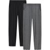 JINSHI Womens Pajama Pants with Pockets Soft Comfortable Lightweight Elastic Drawstring Modal Pajama Bottoms Lounge Pants(Dark Grey/Black)