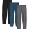 JINSHI Womens Pajama Pants with Pockets Soft Comfortable Lightweight Elastic Drawstring Modal Pajama Bottoms Lounge Pants(Dark Grey/Lake Blue/Black)