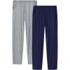 JINSHI Womens Pajama Pants with Pockets Soft Comfortable Lightweight Elastic Drawstring Modal Pajama Bottoms Lounge Pants(Y02-light Grey/Navy Blue)