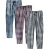 MoFiz Mens Pajama Bottoms Cotton 3 Pack Lounge Pants Set with Pockets Drawstring Plaid Pjs Bottoms Sleepwear with Button Fly(D-3pack Plaid)