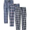 MoFiz Mens Pajama Bottoms Cotton 3 Pack Lounge Pants Set with Pockets Drawstring Plaid Pjs Bottoms Sleepwear with Button Fly(E-3pack Plaid)