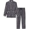 MoFiz Mens Pajama Set Soft Cotton Button Down Notched Collar Pjs Long Sleeve 2 Piece Sleepwear Lounge Nightwear with Pocket(55-plaid)