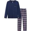 MoFiz Men’s Pajamas Plaid Sets Sleepwear Sleep Long Sleeve Shirts and Pants Pajama Set Soft Mens Pjs Lounge Set with Pockets(Style-d)