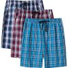 MoFiz Men’s Plaid Pajama Shorts 3-Pack Woven Cotton Sleep & Lounge Shorts, Lightweight PJ Bottoms with Pockets & Button Fly(3 Pack-g)