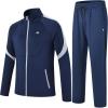 MoFiz Men’s Tracksuits Sweatsuits for Men Athletic Set 2 Piece Track Suits Jogging Casual Warm Up Full Zip Running Sports(03-navy+grey)