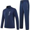 MoFiz Men’s Tracksuits Sweatsuits for Men Athletic Set 2 Piece Track Suits Jogging Casual Warm Up Full Zip Running Sports(A02-navy)