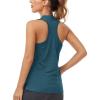 MoFiz Women Racerback Sleeveless Golf Polo Shirt V-Neck Collarless Tennis Running Tank Tops Quick Dry Athletic Casual(A-blue 2)