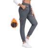 MoFiz Women’s Fleece Cargo Joggers Hiking Pants High Waisted Thermal Outdoor Sweatpants for Women with Pockets(Dark Gray)