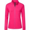 MoFiz Women’s Full Zip up Athletic Jackets Fleece Lined Sports Running Track Jacket Stretchy Workout Tops with Pockets(2024-rose Red-fleece)