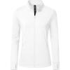 MoFiz Women’s Full Zip up Athletic Jackets Fleece Lined Sports Running Track Jacket Stretchy Workout Tops with Pockets(2024-white-fleece)