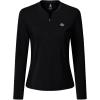 MoFiz Women’s Golf Polo Shirt UPF 50+ Sun Protection 1/4 Zip Long Sleeve Pullover Tops Quick Dry Athletic Sport T-Shirt(Black)