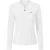 MoFiz Women’s Golf Polo Shirt UPF 50+ Sun Protection 1/4 Zip Long Sleeve Pullover Tops Quick Dry Athletic Sport T-Shirt(White)