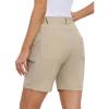 MoFiz Womens Golf Shorts 7″ Quick Dry Hiking Shorts Lightweight Bermuda Short for Women with Pockets (Water Resistant)(O-khaki)