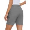 MoFiz Womens Golf Shorts 7″ Quick Dry Hiking Shorts Lightweight Bermuda Short for Women with Pockets (Water Resistant)(O-light Grey)