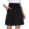 MoFiz Women’s Golf Skirts Knee Length Drawstring Athletic Tennis Skort Modest Long Sport Active Casual Summer Skirt Pockets(Black)