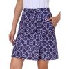 MoFiz Women’s Golf Skirts Knee Length Drawstring Athletic Tennis Skort Modest Long Sport Active Casual Summer Skirt Pockets(Purple-pattern)