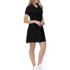 MoFiz Women’s Golf Tennis Dress Sports Polo Dress Short Sleeve Quick Dry Casual Workwear Button(Black)