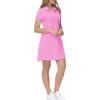 MoFiz Women’s Golf Tennis Dress Sports Polo Dress Short Sleeve Quick Dry Casual Workwear Button(Pink)