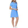 MoFiz Women’s Golf Tennis Dress Sports Polo Dress Short Sleeve Quick Dry Casual Workwear Button(Sky Blue)