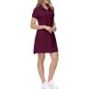 MoFiz Women’s Golf Tennis Dress Sports Polo Dress Short Sleeve Quick Dry Casual Workwear Button(Wine Red)