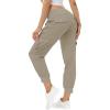 MoFiz Women’s Lightweight Hiking Cargo Pants Outdoor Quick Dry Casual Travel Sweatpants Joggers Elastic Waist Button Pockets(A02-khaki)