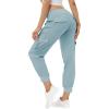 MoFiz Women’s Lightweight Hiking Cargo Pants Outdoor Quick Dry Casual Travel Sweatpants Joggers Elastic Waist Button Pockets(A05-dusty Blue)