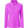 MoFiz Women’s Long Sleeve Golf Polo Shirt 1/4 Zip UPF 50+ Sun Protection Quick Dry Lightweight Athletic Hiking Running Tops(01-purple)