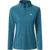 MoFiz Women’s Long Sleeve Golf Polo Shirt 1/4 Zip UPF 50+ Sun Protection Quick Dry Lightweight Athletic Hiking Running Tops(01-sea Blue)