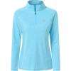 MoFiz Women’s Long Sleeve Golf Polo Shirt 1/4 Zip UPF 50+ Sun Protection Quick Dry Lightweight Athletic Hiking Running Tops(01-sky Blue)