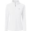 MoFiz Women’s Long Sleeve Golf Polo Shirt 1/4 Zip UPF 50+ Sun Protection Quick Dry Lightweight Athletic Hiking Running Tops(01-white)