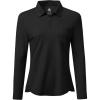 MoFiz Women’s Long Sleeve Golf Polo Shirt Zip-Up Quick Dry Activewear Tennis Shirts Athletic Casual Tops with Collar(B-black)