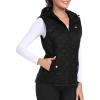 MoFiz Women’s Puffer Vest Hooded Running Vests Sleeveless Lightweight Jacket Fall Winter(Black)