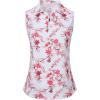MoFiz Women’s Sleeveless Golf Polo Shirts 1/4 Zip Floral Tennis Workout Golf Tank Top(Floral-1)