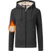 MoFiz Zip up Womens Hoodies Winter Fleece Sherpa Lined Sweatshirt Thick Warm Hooded Jacket with Zipper Pockets(Z-grey)