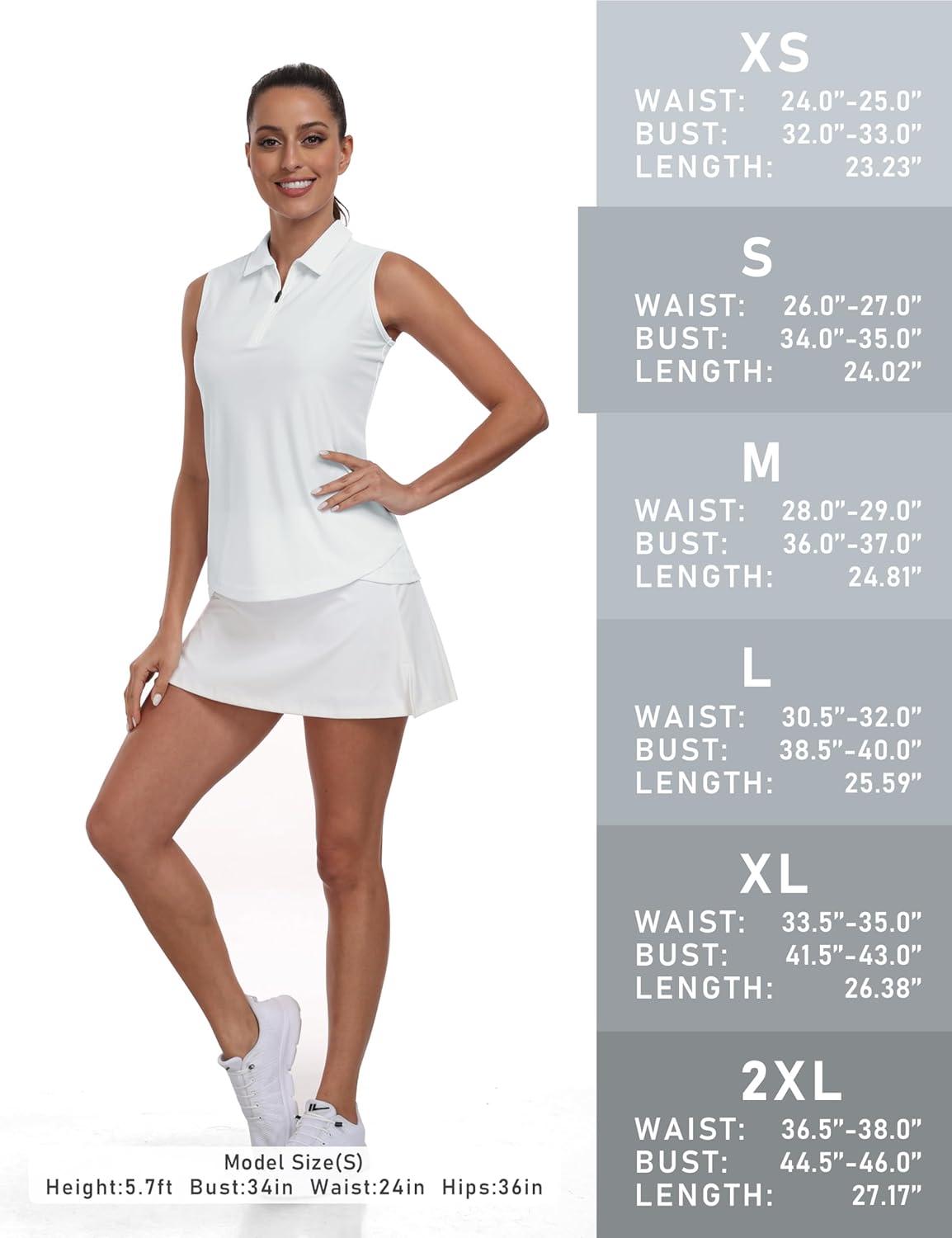 imageAIRIKE Golf Polo Shirts for Women Sleeveless Summer Sports Athletic Fashionable WorkwearQuick Dry Womens Tank TopsAwhite